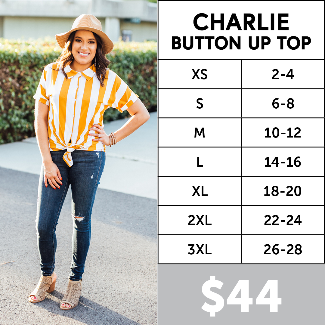 Lularoe Charlie Top Size Chart