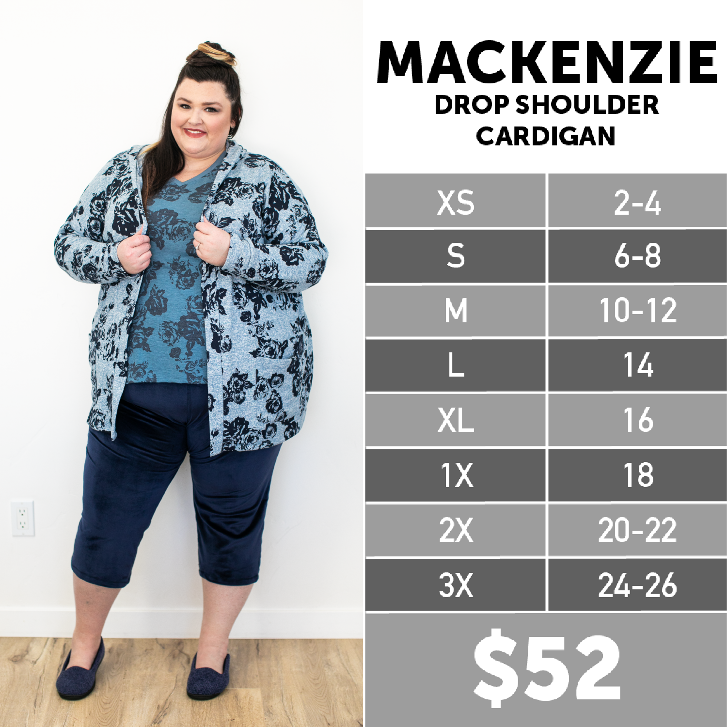 Lularoe Mackenzie Sweater (Cozy) Size Chart