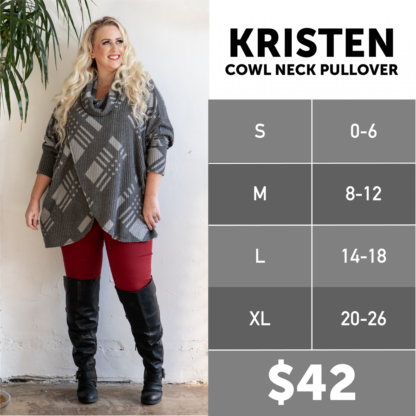 Lularoe Kristen Sweater Size Chart
