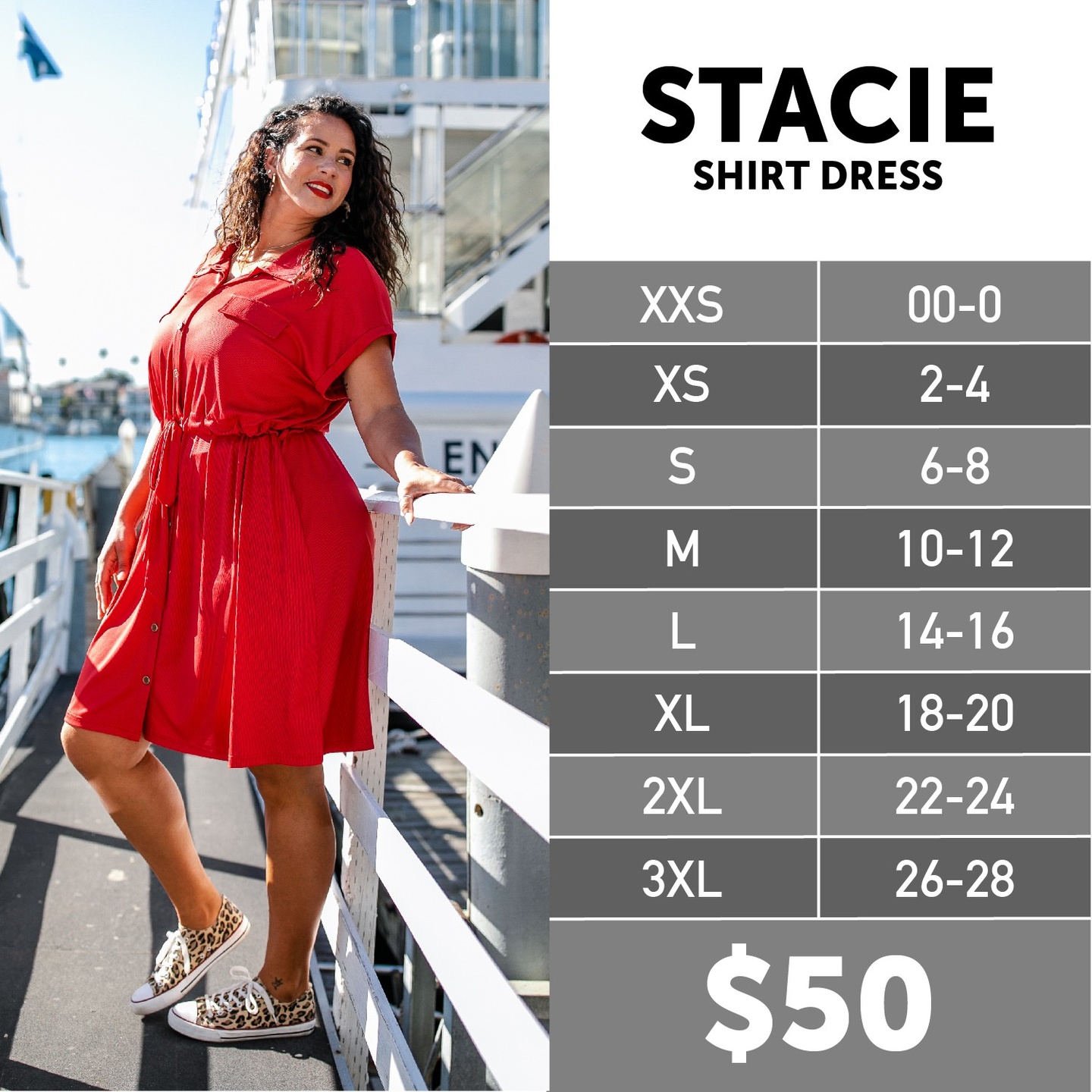 Lularoe Stacie Shirt Dress Size Chart