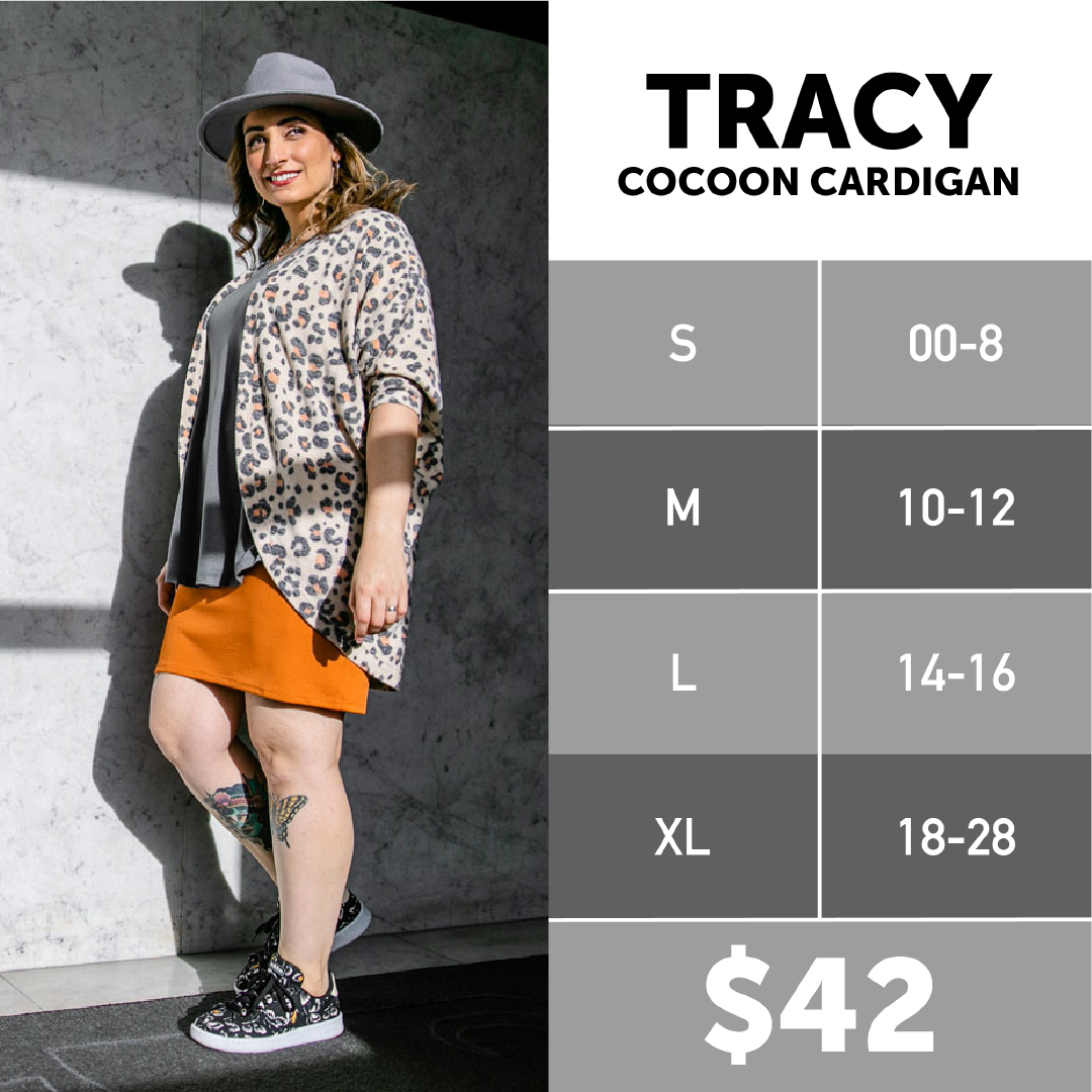 Lularoe Tracy Cocoon Cardigan Size Chart